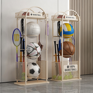 篮球收纳架家用室内存放类置物架幼儿园羽毛足球排球收纳架雨伞架