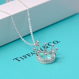 tiffany项链皇冠吊坠925纯银蒂芙尼女王锁骨链情人节礼物冠司代购