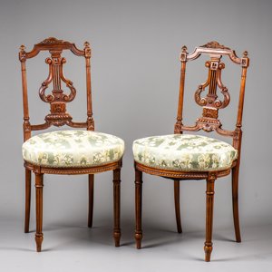 附堂独角鹿西洋古董家具1880年法国洛可可风格胡桃木雕花靠背椅