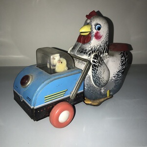 斯堂^经典铁皮玩具子母鸡母鸡推车下蛋玩具80年代怀旧老玩意