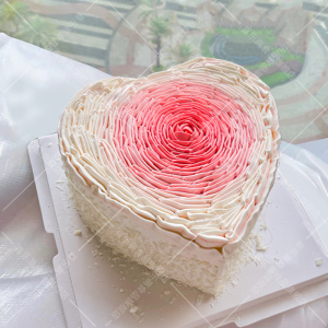 心形蛋糕生日蛋糕同城配送女神定制高级渐变色奶油爱心款全国广州