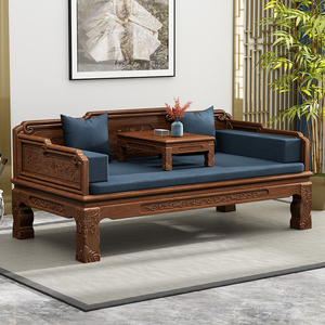 罗汉床三件套新中式实木沙发床组合客厅家具小户型贵妃榻禅意床榻