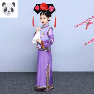 新款儿童格格装女童清朝俏皮小燕子还珠格格公主满族演出服装旗服
