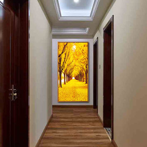 新中式黄金满地大道玄关走廊过道装饰画竖版挂画现代简约进门壁画