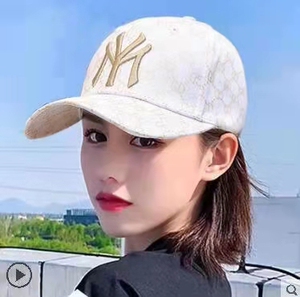 韩国2022新款字母my帽子女遮阳防晒太阳帽夏季刺绣鸭舌帽棒球帽男