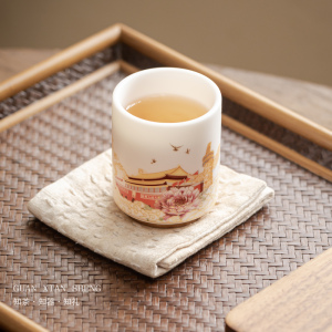 渡景山房 锦绣中华主人杯 陶瓷茶杯单杯家用功夫茶具品茗杯礼盒装