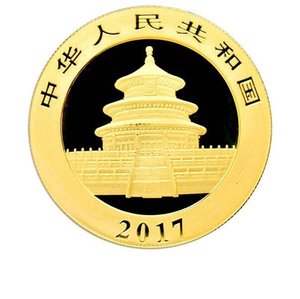 图铺中国金币2017年熊猫1克纯金纪念币17年1克金猫可评级真品