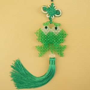 diy手工制作串珠双鱼汽车挂件招财转运葫芦中国结车内挂饰材料包