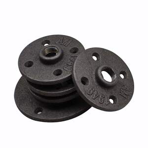 loft工艺品管件底座铸铁法兰盘 法兰片底座 4分6分水管置物架配件