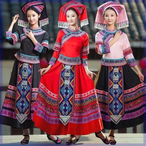 三月三成人广西壮族少数民族服装女舞蹈演出衣服土家苗瑶族男服饰