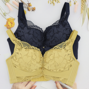 爱戴文胸正品d6590无钢圈中厚3d定型聚拢ab杯性感蕾丝调整型内衣