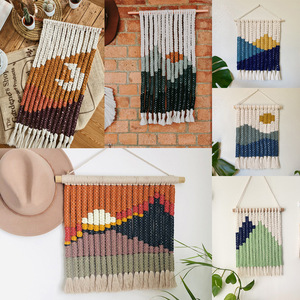 新款ins创意手工编织壁画挂毯 家居民宿装饰风景壁毯背景墙