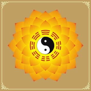 太极八卦莲花掌居家墙贴先天太极莲花贴图兰莲花装饰贴画