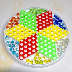 跳棋成人大号儿童小学生玻璃珠弹球跳跳棋弹子带棋盘亲子益智玩.