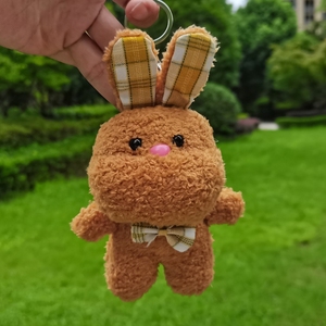 长腿瑜伽呲牙猪钥匙扣圈链毛绒猪公仔玩具挂件书包挂饰活动礼品女