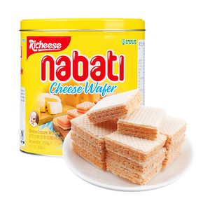 丽芝士richeese纳宝帝奶酪威化350g 印尼进口nabati罐装芝士饼干