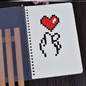 030人付款天猫网格本手绘画画方格本简约ins风可爱少女心日记a5像素