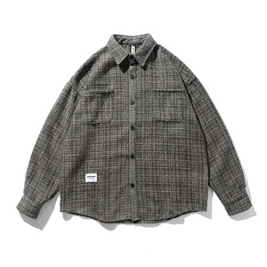 细格子衬衫男日系