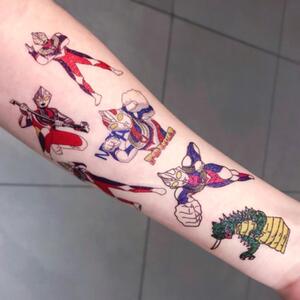 卡通奥特曼儿童纹身贴男女防水持久赛罗迪迦奥特曼彩色男孩小贴纸