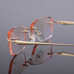 金丝眼镜框可配镜片近视100/150/200/300/500/600/度纯钛眼镜无框