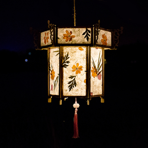 过新年中国风古风灯笼 汉服手提花灯宫灯手工自制灯笼diy材料包