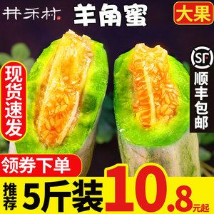 5斤大果山东脆甜羊角蜜甜瓜新鲜牛角酥杨小香瓜头茬10现货一级果