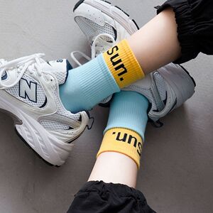 配板鞋好看的袜子女潮网红款超火搭配老爹鞋中筒袜春季ins外穿薄