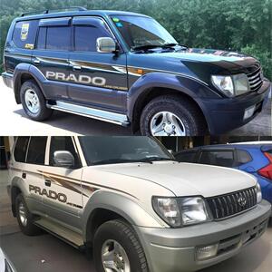 适用98-03老款霸道3400拉花丰田普拉多lc95车身彩条陆霸车贴贴纸