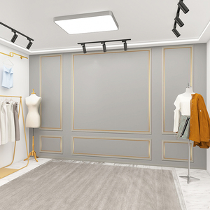 3d立体石膏线墙纸北欧简约服装店工作室直播间拍照背景墙装饰壁纸