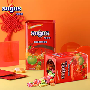 瑞士糖Sugus混合水果味550g*1铁盒装喜糖果软糖囤货宅家小零食