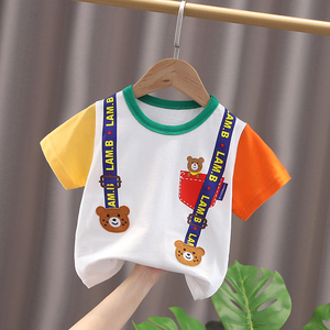 童装男童短袖T恤韩版婴儿童2024新款夏季小童卡通上衣宝宝半袖潮
