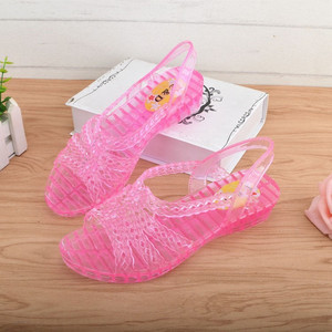 80后童年塑料凉鞋怀旧中跟后绊带复古潮流传统老式软底镂空洞洞鞋