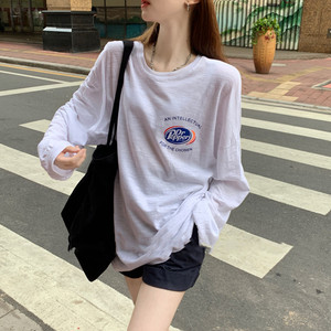 长袖t恤女ins超火白色