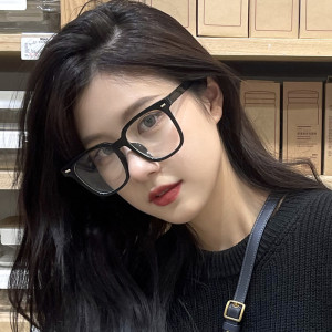 大黑框防蓝光眼镜女韩系ins可配有度数眼镜方框圆脸显瘦素颜神器