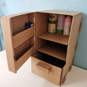 儿童手工制作纸板洗衣机冰箱家电玩具收纳柜娃娃家纸箱厨房幼儿园