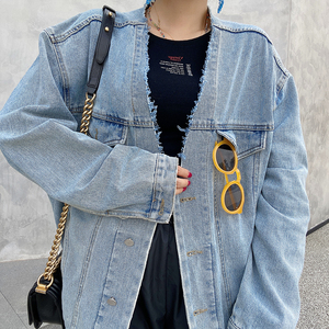 无领牛仔外套韩国