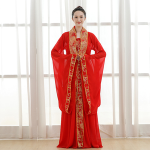 古装服装女仙女广袖汉服唐装演出服结婚礼服公主贵妃影楼写真服装