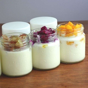 8个装玻璃杯200毫升酸奶杯带盖无铅加厚高硼钢化玻璃杯环保餐具