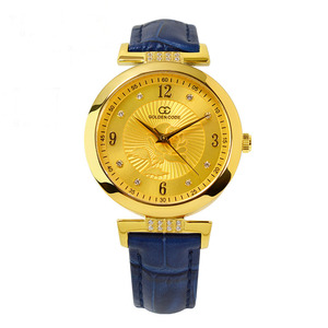 古昆金表女纯金999足金女士黄金手表进口机芯石英金表 腕表