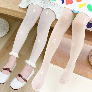 慕魅女童丝袜超薄儿童打底裤袜夏季宝宝防蚊裤小女孩舞蹈袜白色九