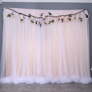 幼儿园舞台背景装饰六f一儿童节布置教室班级表演成套纱幔飘纱网