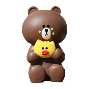 户外商场奶茶店大型庭院景观网红店装饰雕塑布朗熊卡通玻璃钢摆件