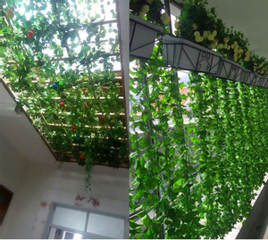 吊顶塑料绿叶拉花藤条树叶常青藤房顶装饰假绿植室内缠绕装修店铺