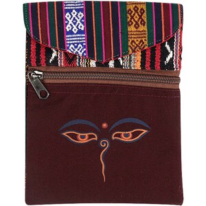 手工居士尼泊尔包单肩刺绣男喇嘛帆布包藏式佛t眼挎包包小僧红