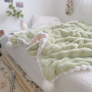 特别︱青涩苹果绿︱兔兔绒冬天毛毯牛奶绒沙发盖毯高级感披肩毯子