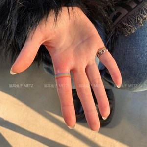 六色彩虹纹身贴彩虹手链同性恋lgbt饰品同志刺青防水持久贴纸少女