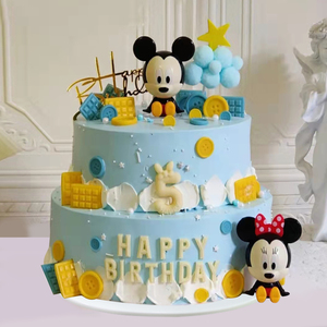 生日仿真蛋糕模型2022新款双层卡通儿童鼠流行定制流行塑胶假样品