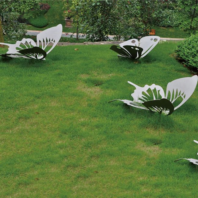 户外物锈不钢塑仿真蝴蝶摆雕件公园景观昆虫摆园设金属花动装饰品