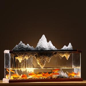日本fa创意风水招财喷泉流水摆件家居客厅卧室造景鱼缸乔迁开业装