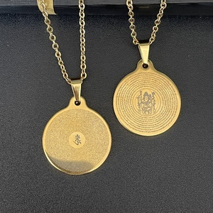 大随求楞严咒钨金吊坠镀黄金梵文挂件